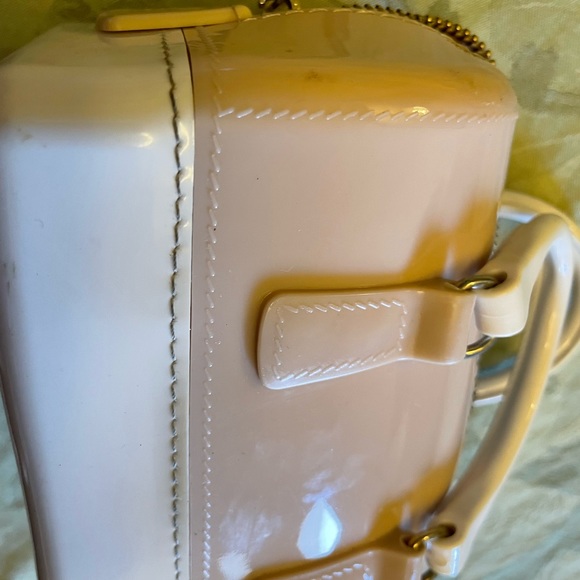 Pillow Shaped Jelly Gel Resin Crystal Handle Purse Mini Bag Neutral Nude & White - Picture 8 of 15